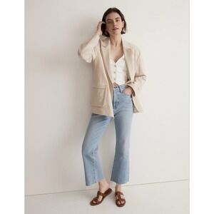 Madewell The Perfect Vintage Flare Crop Jeans Raw Hem Blue Size 31 Boho Chic